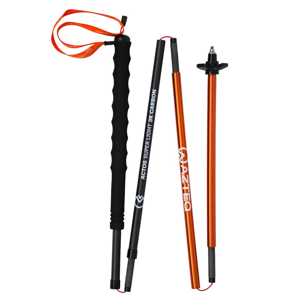 Bastão de Caminhada Ultra Leve 120 cm Azteq Actos Super Light 3K Carbon – Trail Run e Trekking
