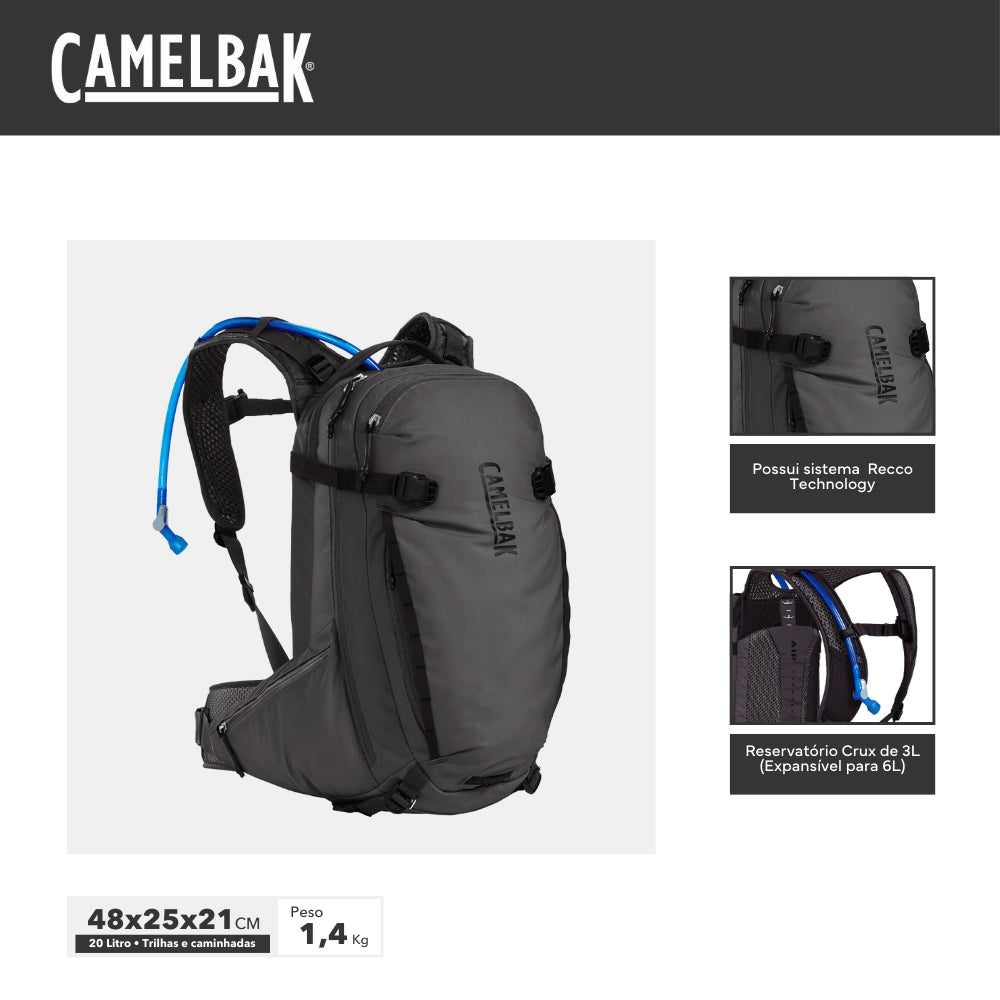 Mochila para Mountain Bike 20L H.A.W.G. CamelBak com reservatório de Hidratação