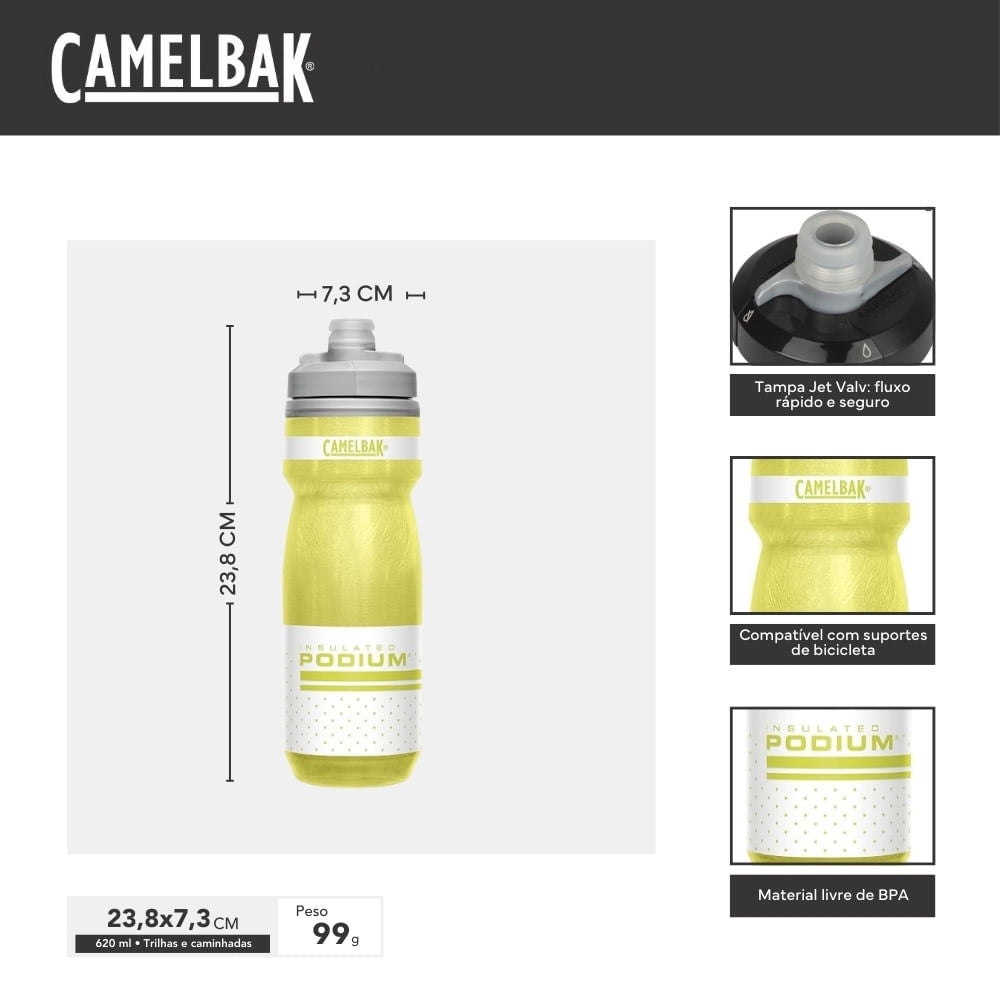 Garrafa Podium Chill Camelbak com capacidade de 620ml