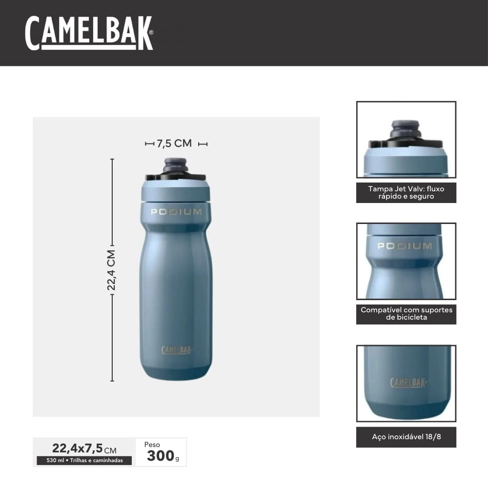 Garrafa Térmica Podium Steel Vacuum 530ml Aço Inoxidável CamelBak