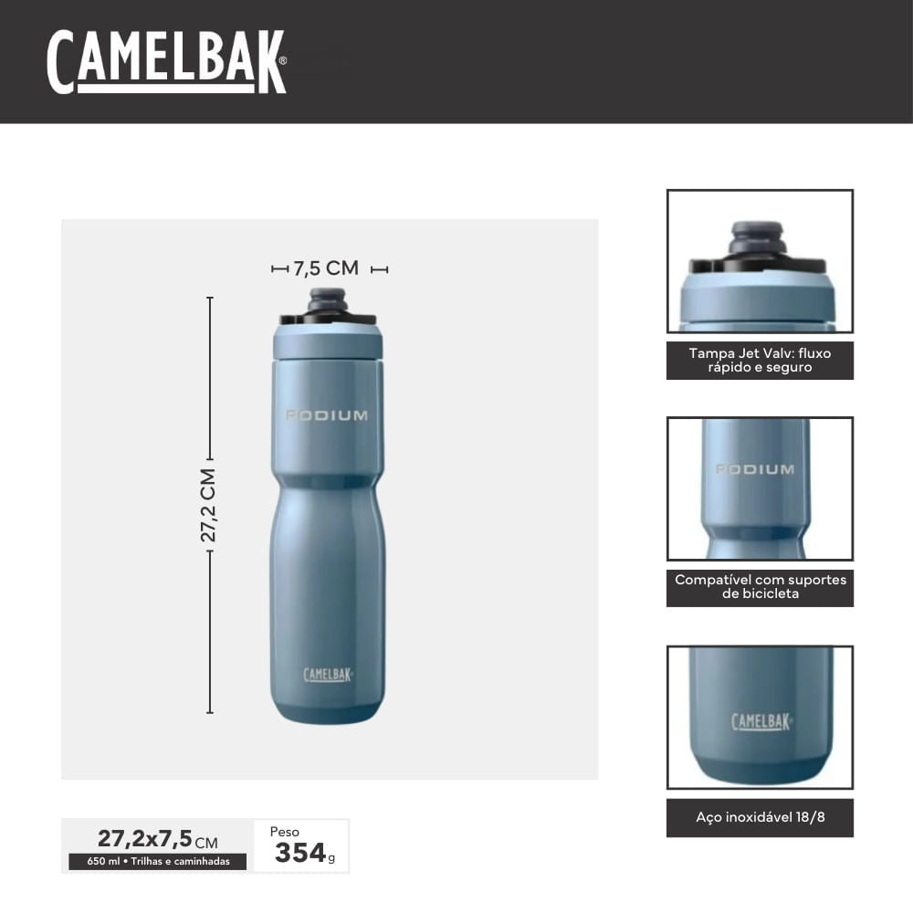 Garrafa Térmica Podium Steel Vacuum 650ml Aço Inoxidável CamelBak