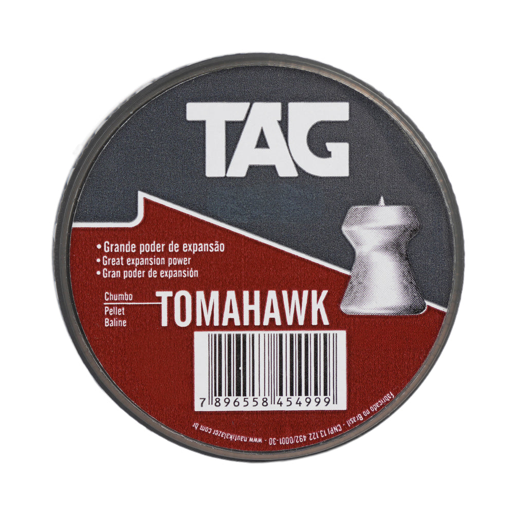 Chumbinho Tomahawk 5,5 mm TAG com grande poder de expansão - 125 peças