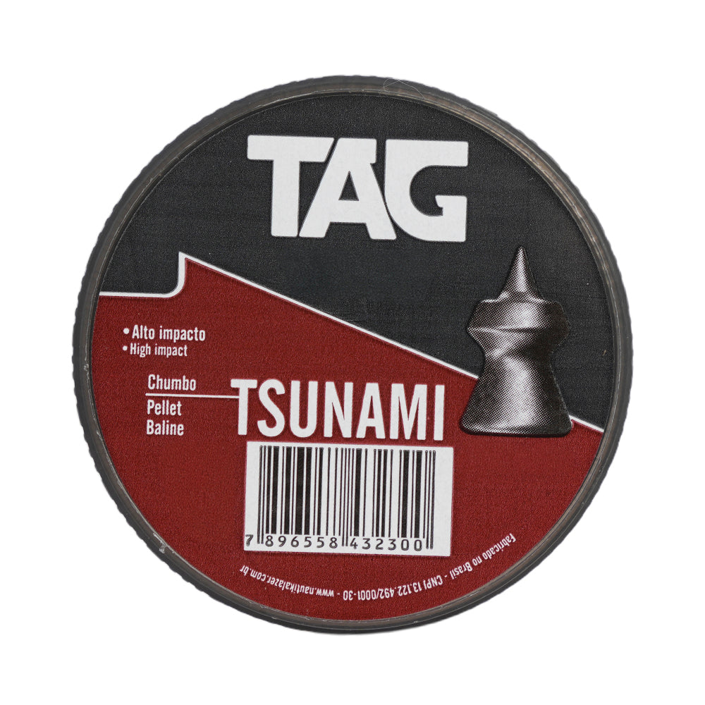 Chumbinho Tsunami 6,0 mm TAG com grande poder de impacto - 100 peças
