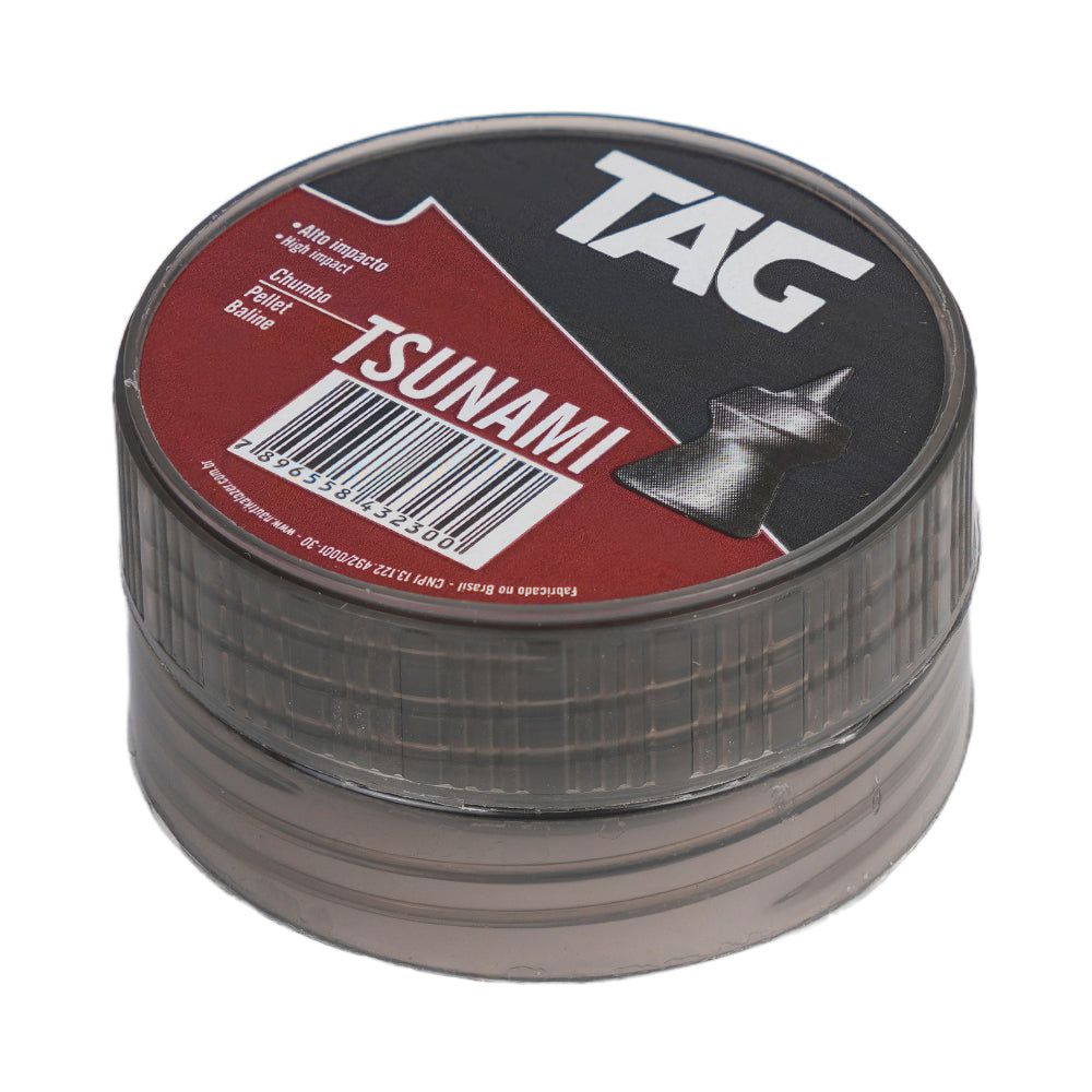 Chumbinho Tsunami 6,0 mm TAG com grande poder de impacto - 100 peças