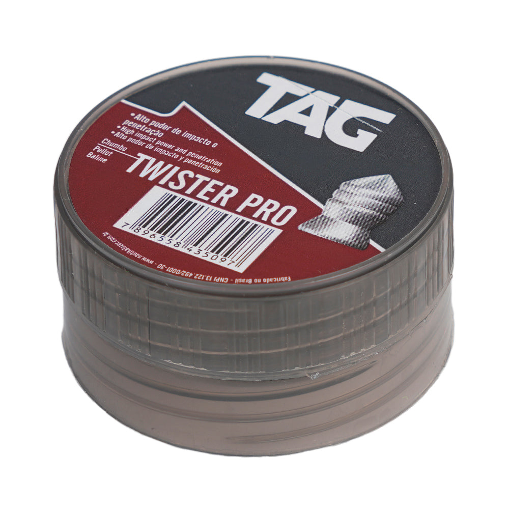 Chumbinho Twister 5,5 mm TAG com grande poder de impacto e choque - 125 peças