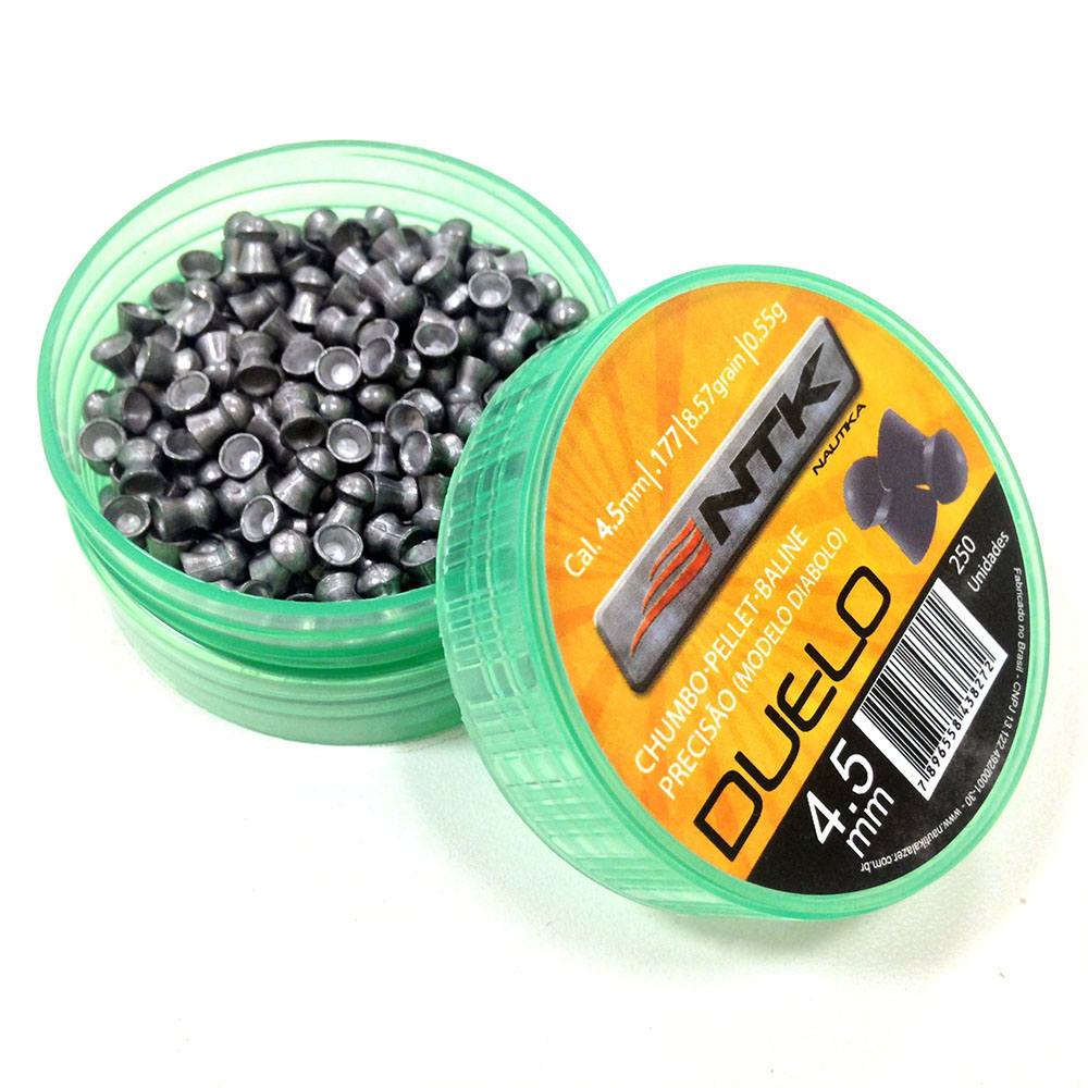 Chumbinho Duelo 4,5 mm TAG com grande poder de precisão (Diabolo) - 250 peças