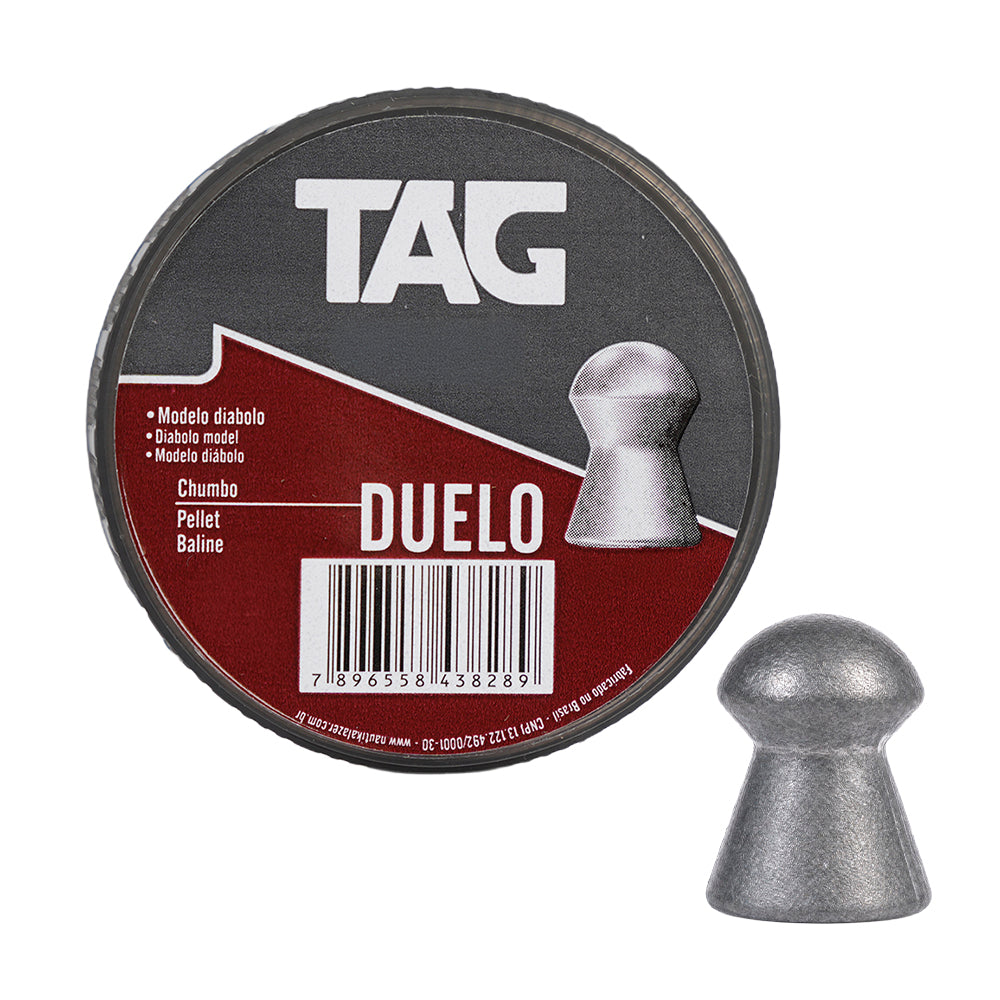 Chumbinho Duelo 5,5 mm TAG com grande poder de precisão (Diabolo) - 125 peças