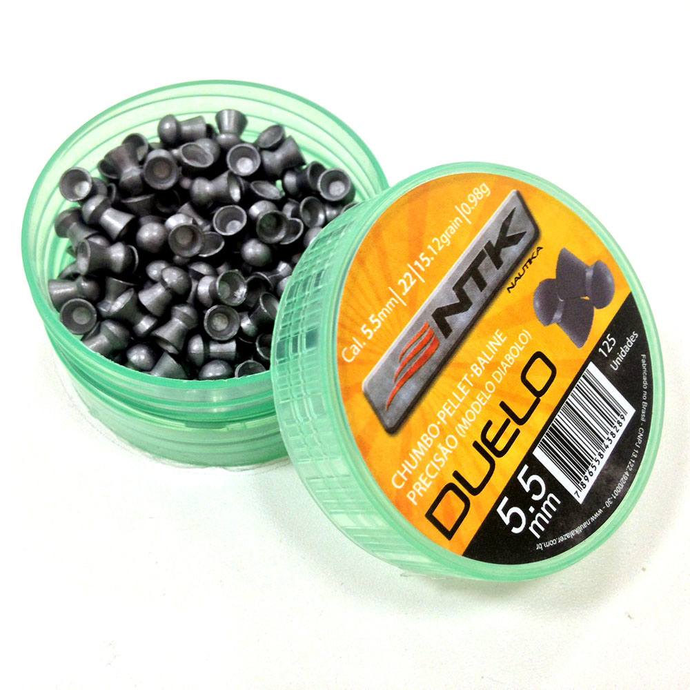 Chumbinho Duelo 5,5 mm TAG com grande poder de precisão (Diabolo) - 125 peças