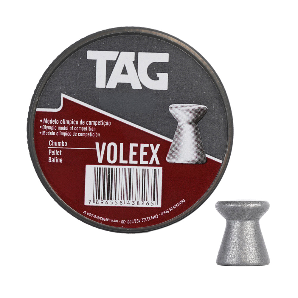 Chumbinho Voleex 4,5 mm TAG de competição (olímpico) - 250 peças