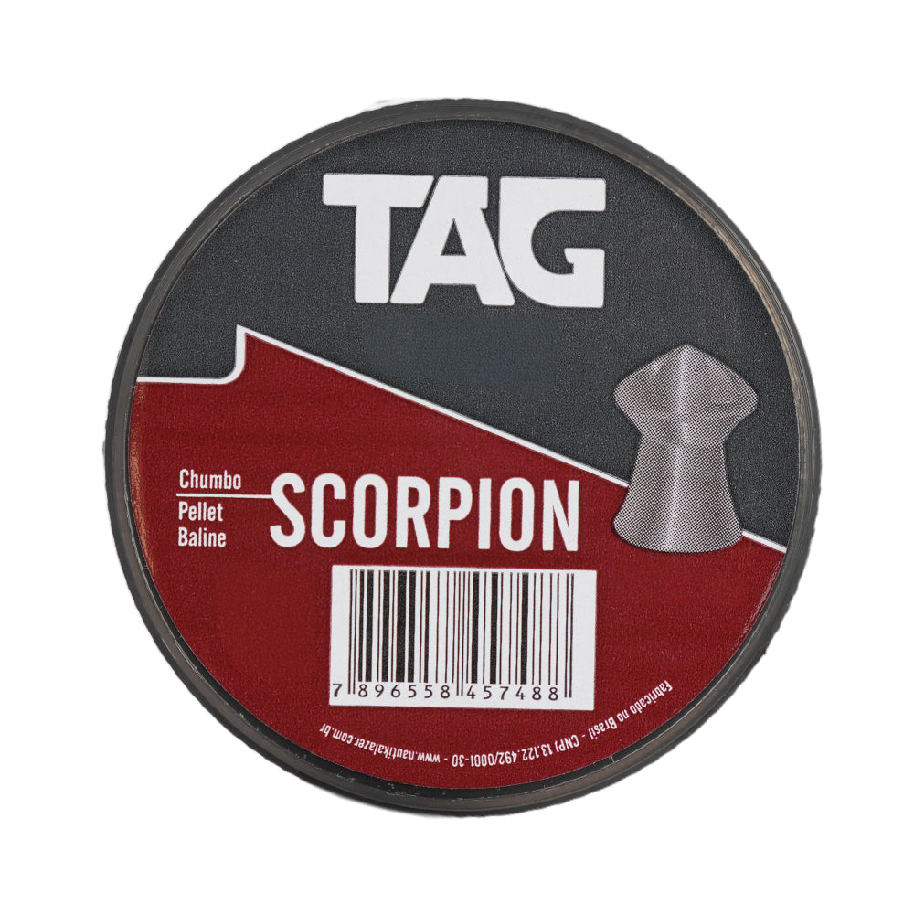 Chumbinho Scorpion 5,5mm TAG 0,73g com 75 unidades