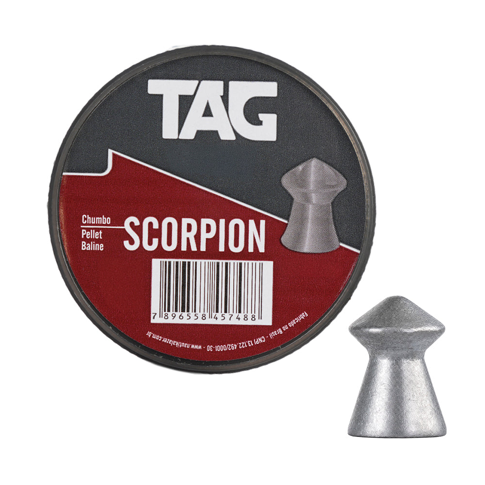 Chumbinho Scorpion 5,5mm TAG 0,73g com 75 unidades