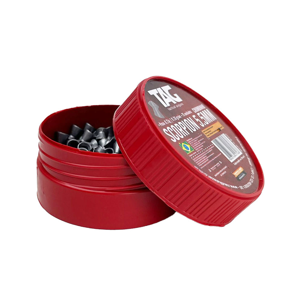 Chumbinho Scorpion 5,5mm TAG 0,73g com 75 unidades