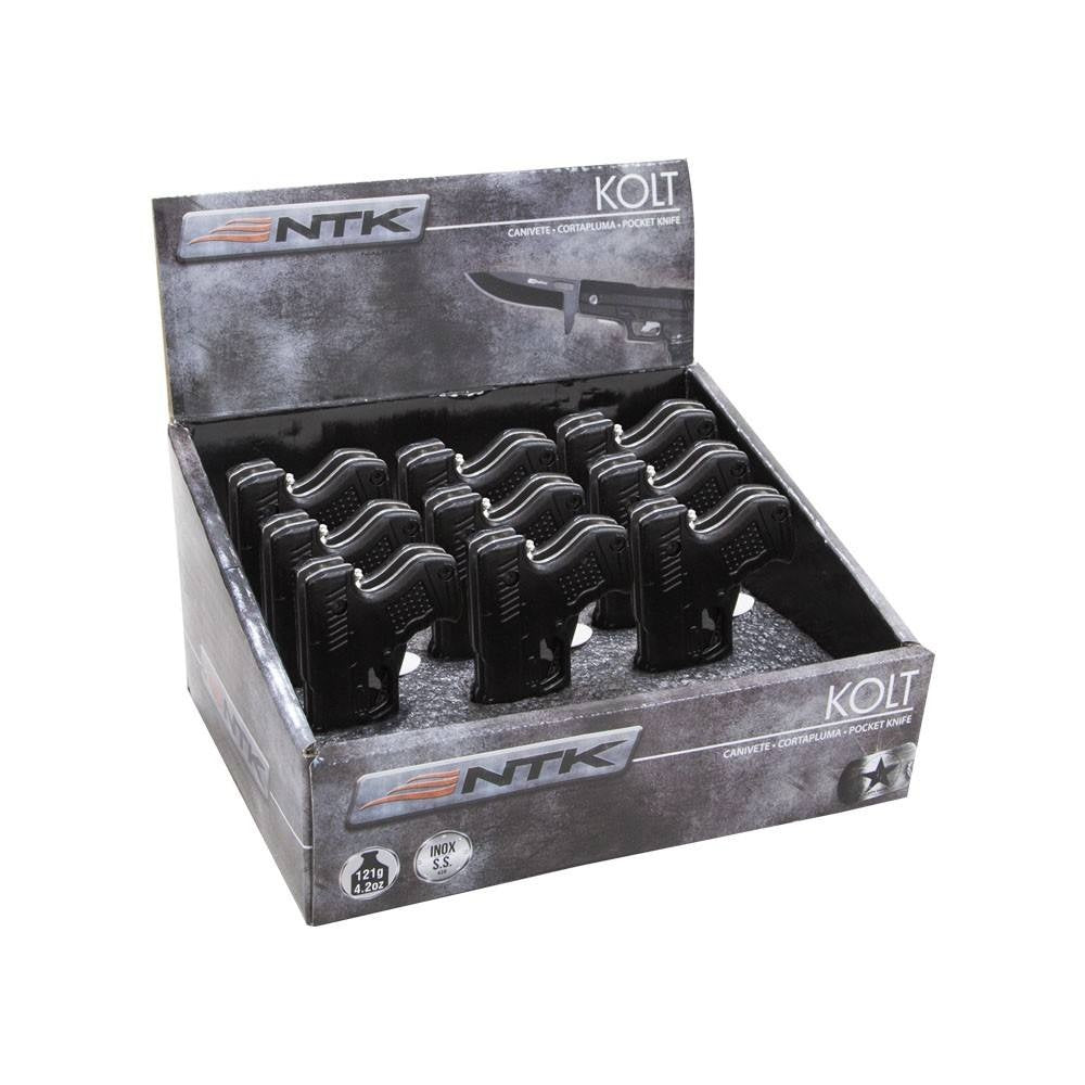 Mini Canivete Kolt TAG em formato de pistola caixa com 12 unidades