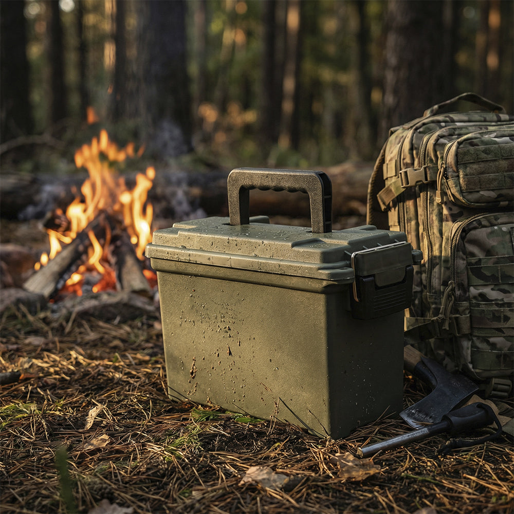 Caixa de Munição Poly Box TAG 29x14x19 com Trava Lateral e Furo para Cadeado