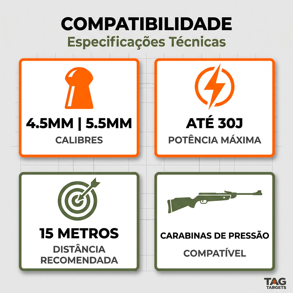 Alvo Pêndulo Pendulo TAG para Carabina 4.5mm e 5.5mm