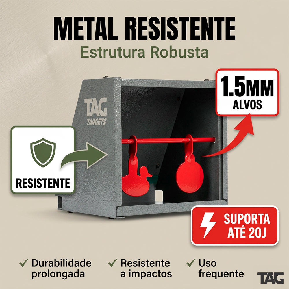 Alvo Coletor TAG Swing Duplo para Carabina 4.5mm e 5.5mm