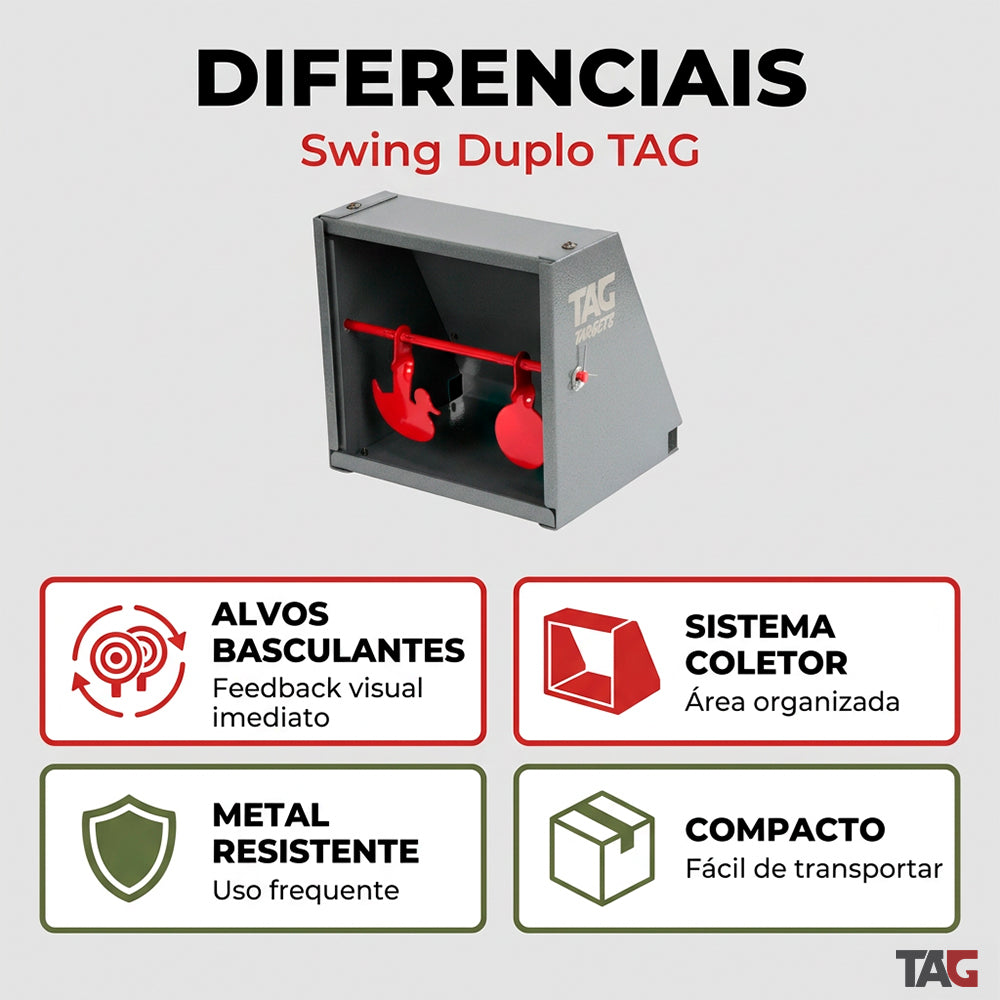 Alvo Coletor TAG Swing Duplo para Carabina 4.5mm e 5.5mm
