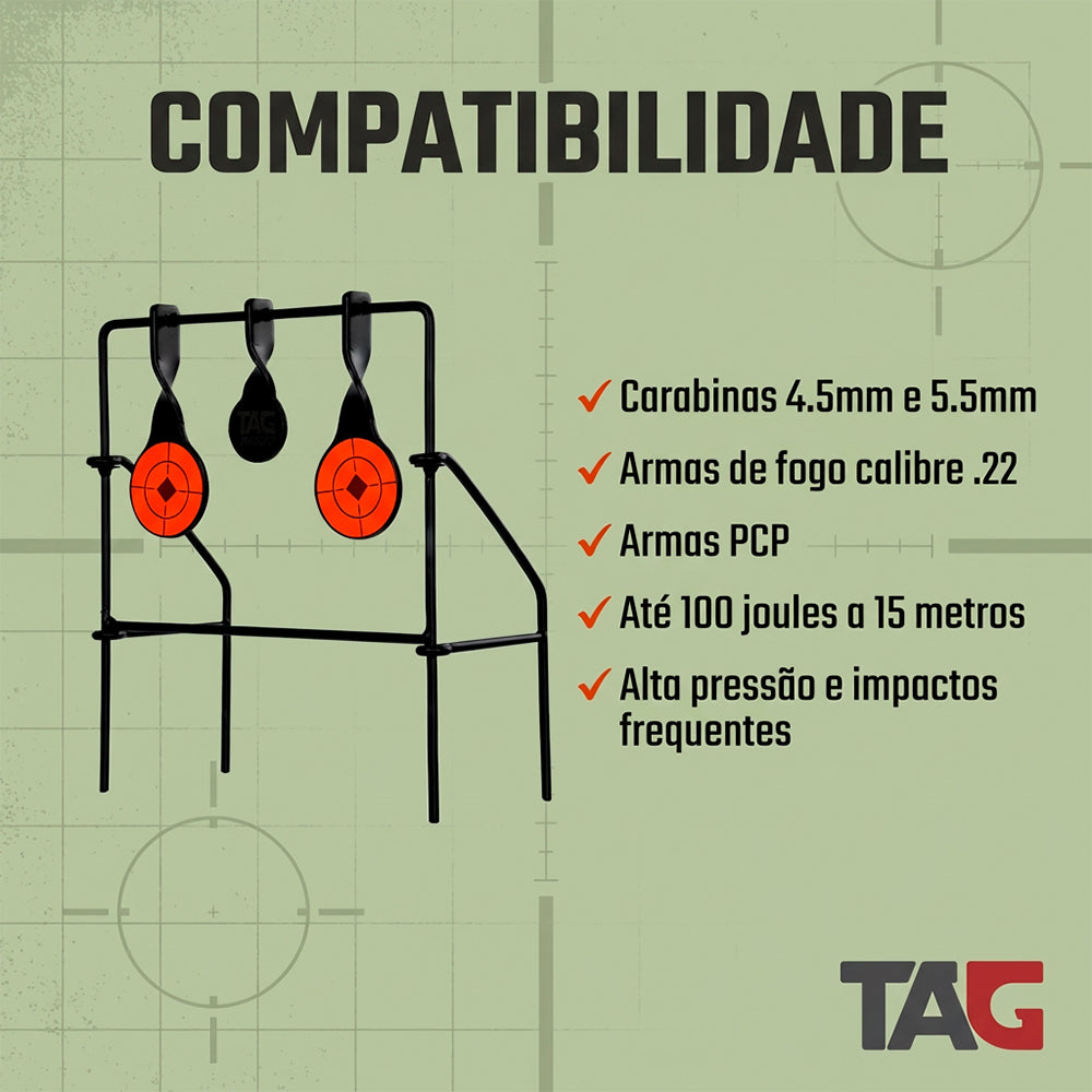 Alvo TAG Tri Spinning 26x13x30cm em Metal