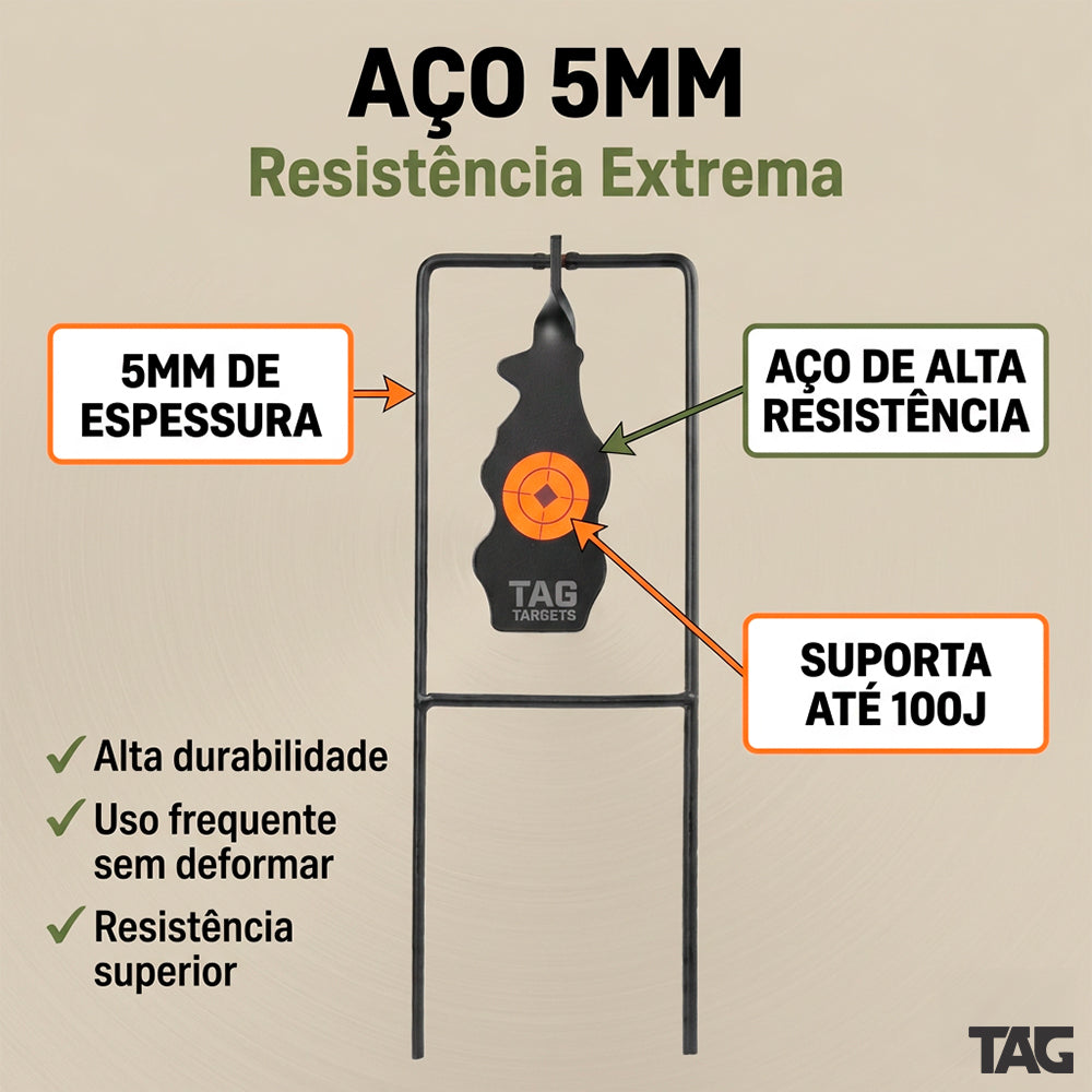 Alvo Metálico Swing Field TAG 5mm para Carabinas até 100J