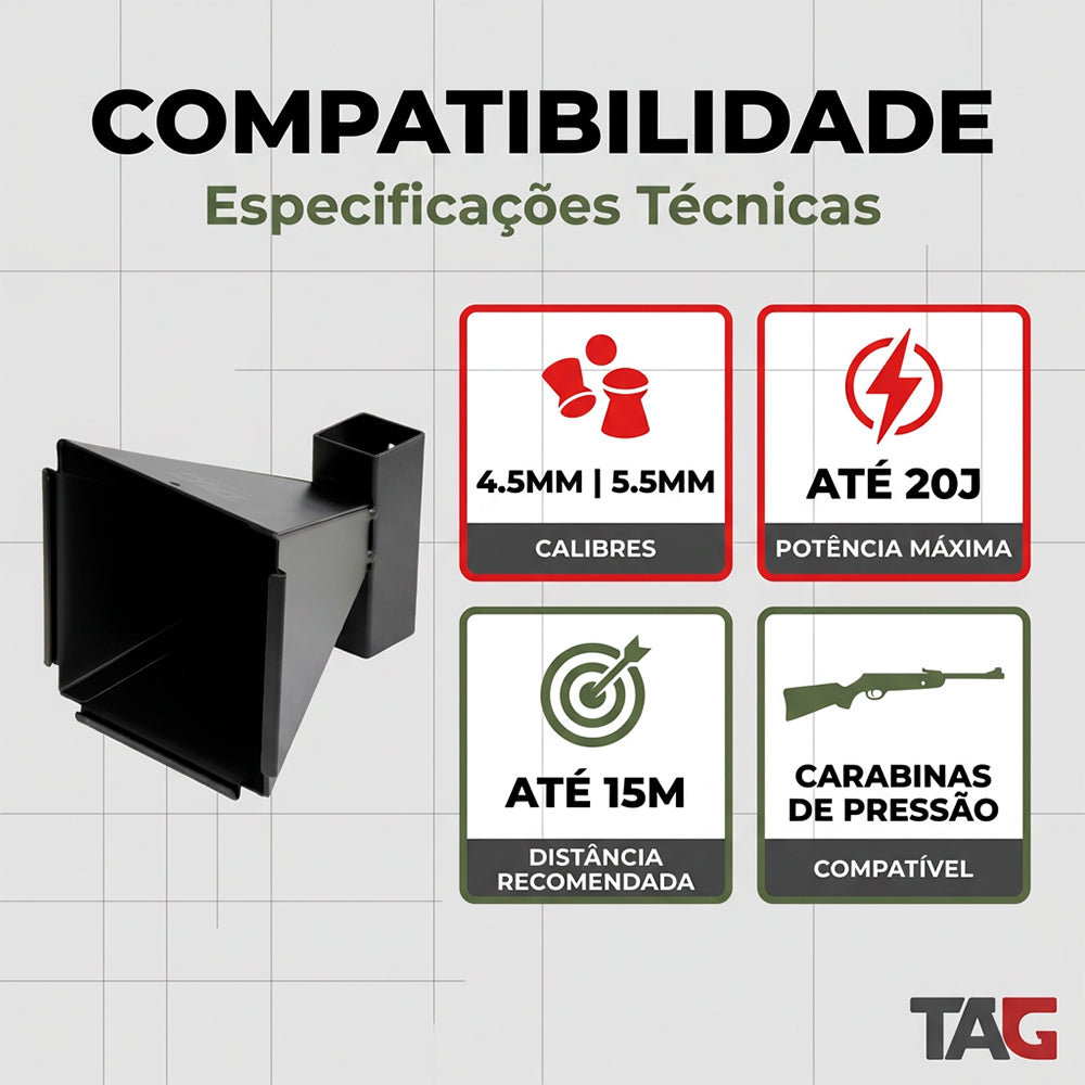 Alvo Coletor Catcher TAG para chumbinho 4.5mm e 5.5mm