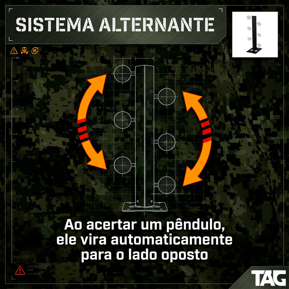 Alvo para Airsoft Flipbar TAG 43cm Sistema Duelo em Metal