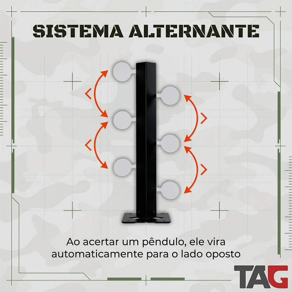 Alvo para Airsoft Flipbar TAG 43cm Sistema Duelo em Metal