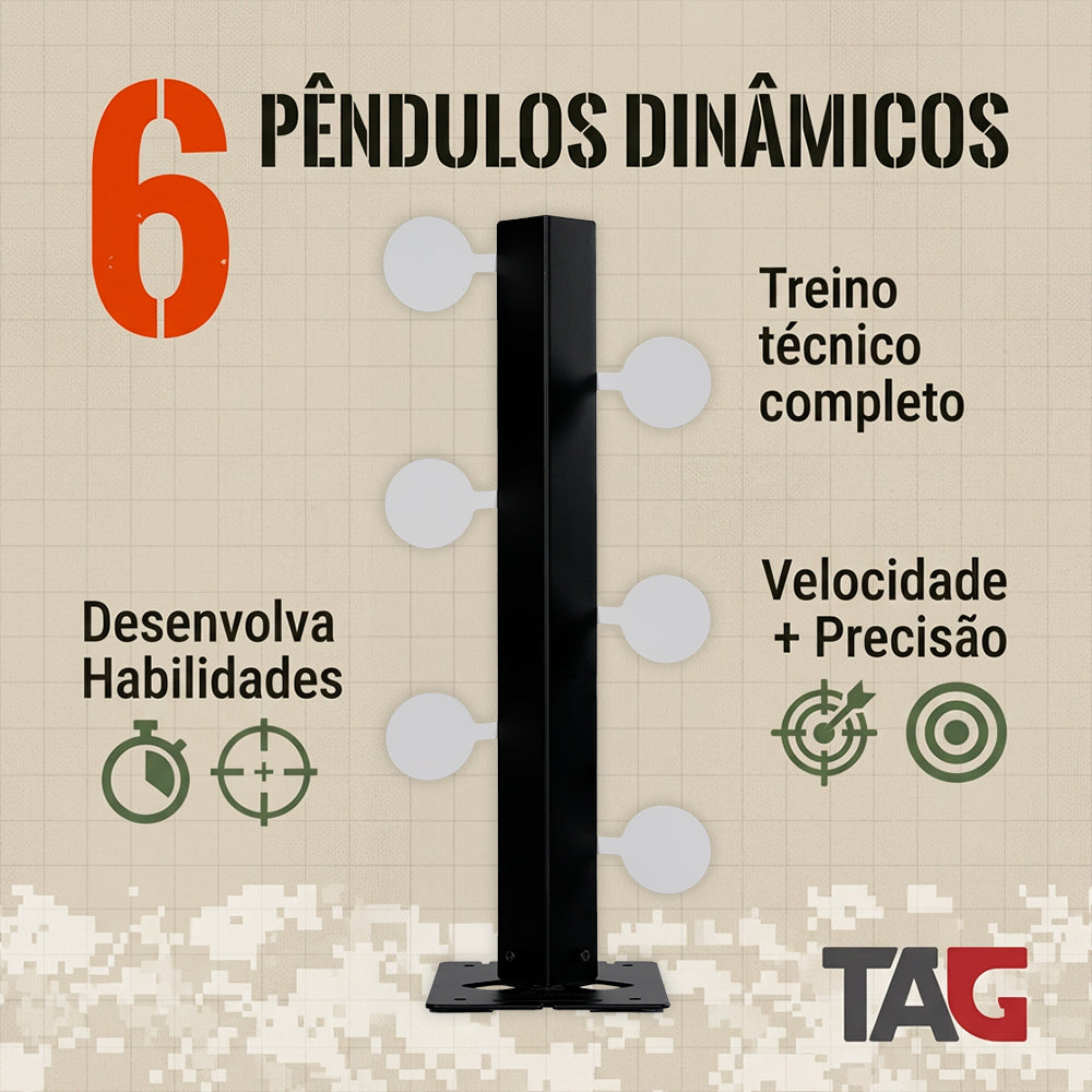 Alvo para Airsoft Flipbar TAG 43cm Sistema Duelo em Metal