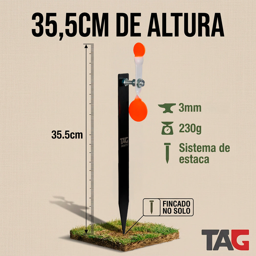 Alvo Metálico Flip TAG 35,5cm para Carabina 4.5mm e 5.5mm