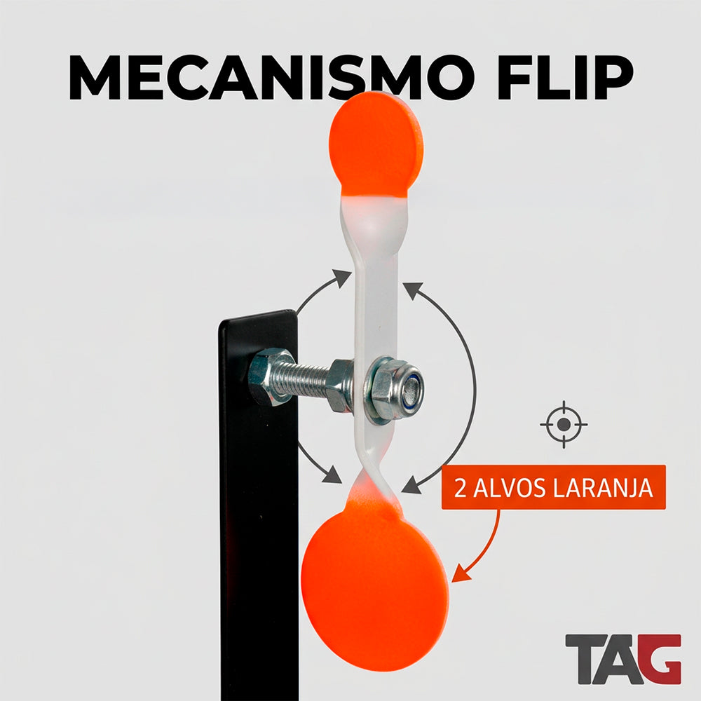 Alvo Metálico Flip TAG 35,5cm para Carabina 4.5mm e 5.5mm
