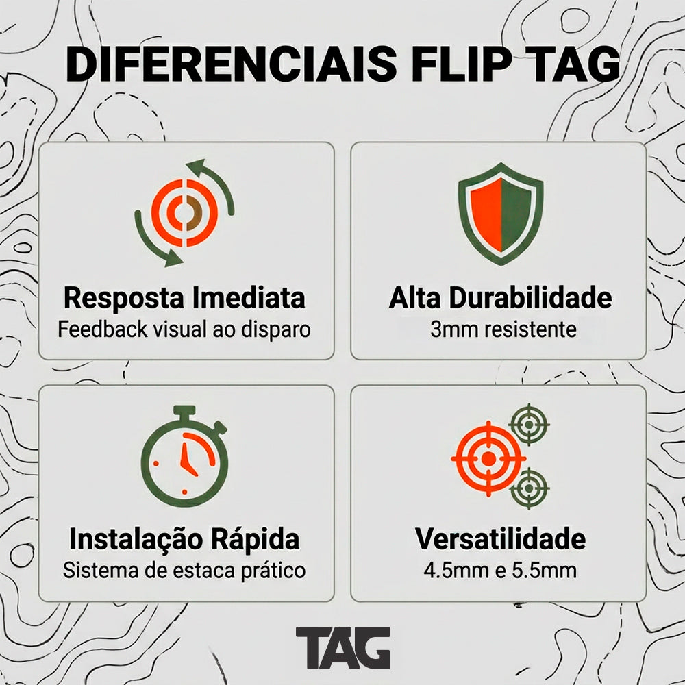 Alvo Metálico Flip TAG 35,5cm para Carabina 4.5mm e 5.5mm