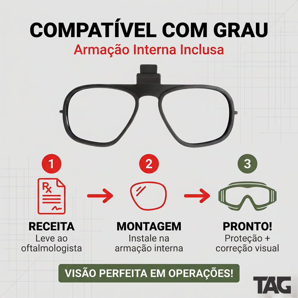Óculos Tático Storm TAG com 2 Lentes UV 400