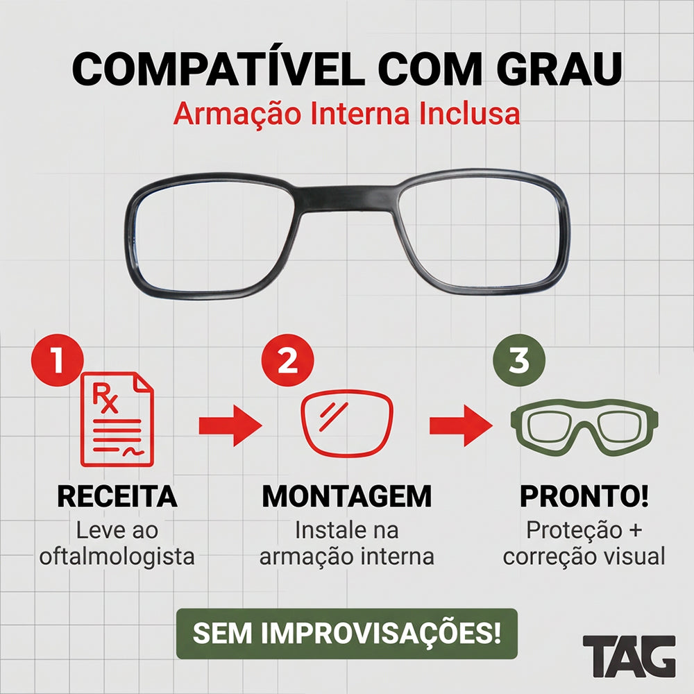 Óculos Tático Shadow 3 Lentes UV 400 TAG