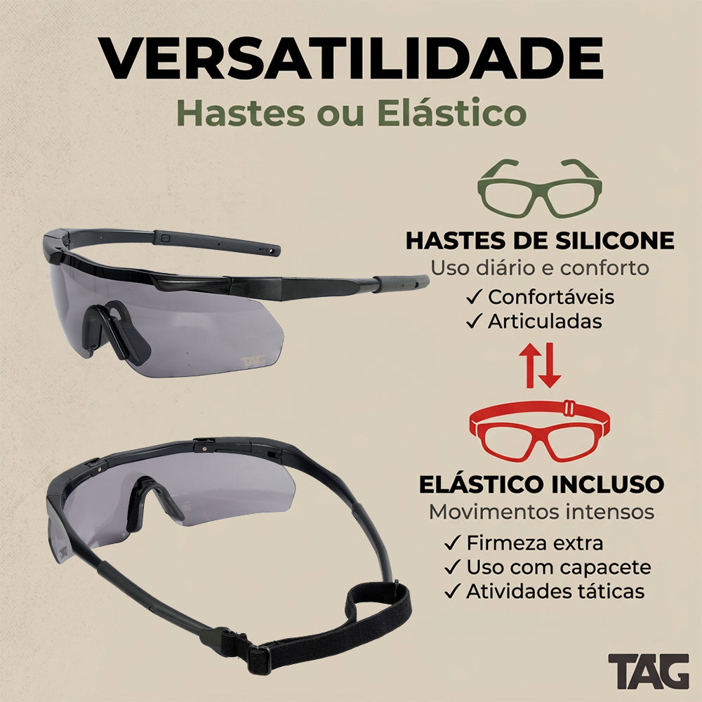 Óculos Tático Shadow 3 Lentes UV 400 TAG