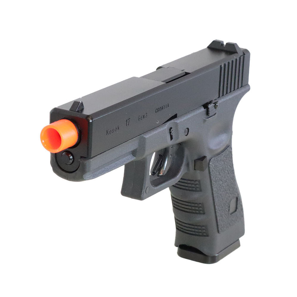 Pistola de airsoft Kosok 17 full metal 6mm E&C Gás Blowback Green Gás