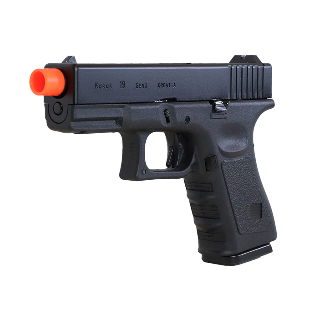 Pistola de airsoft Kosok 19 full metal 6mm E&C Green Gás Blowback