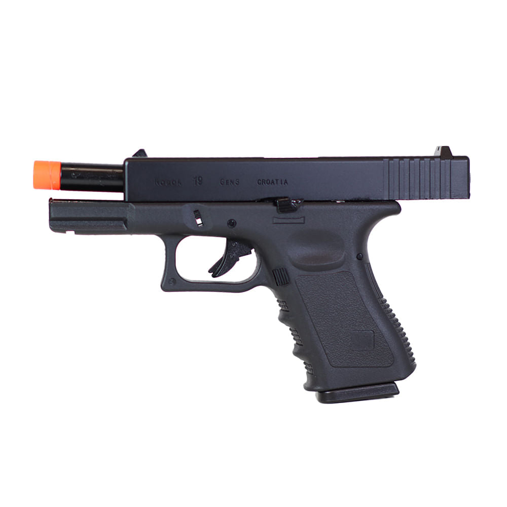 Pistola de airsoft Kosok 19 full metal 6mm E&C Green Gás Blowback