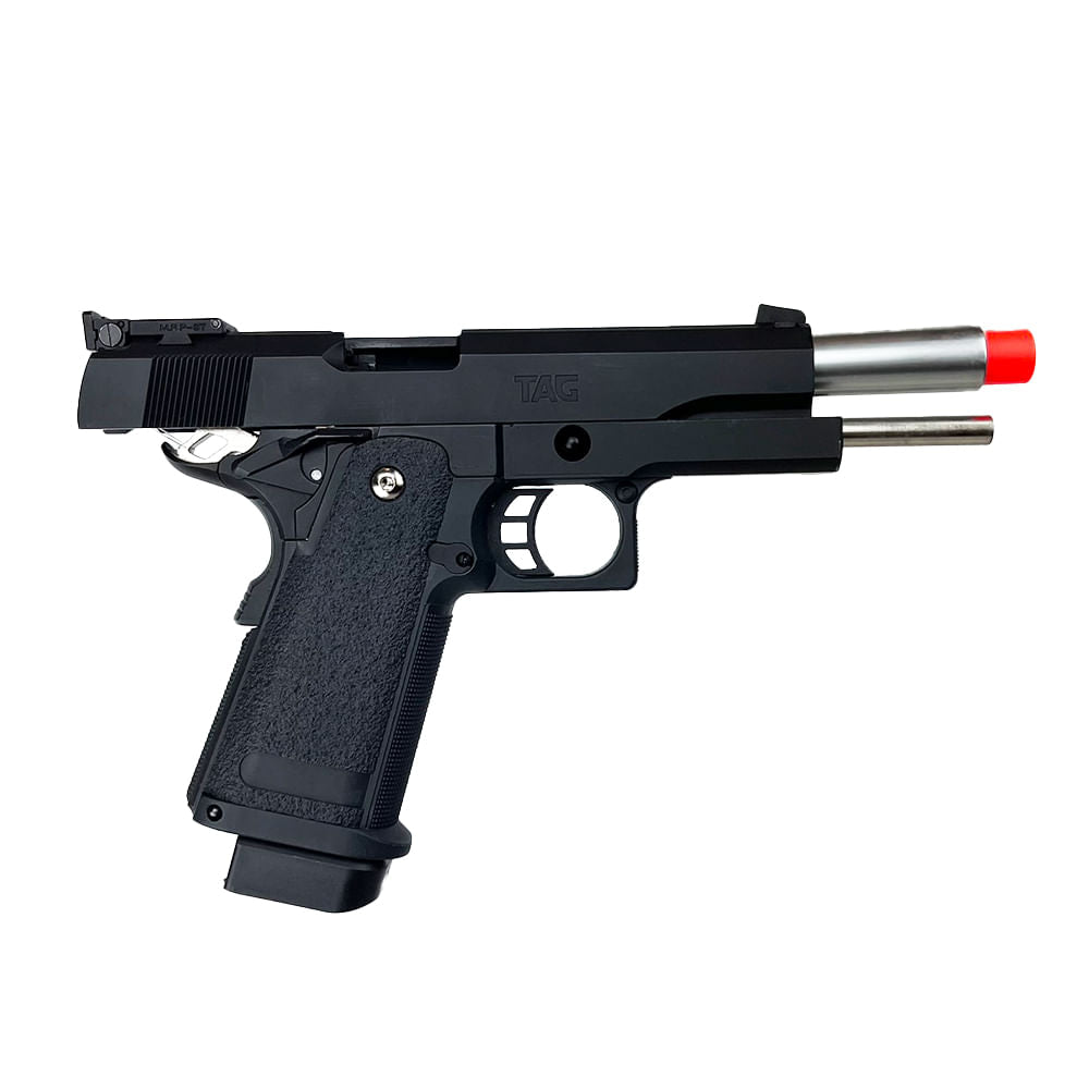 Pistola de Airsoft TAG GBB 1911 Custer com hop up ajustável calibre 6mm