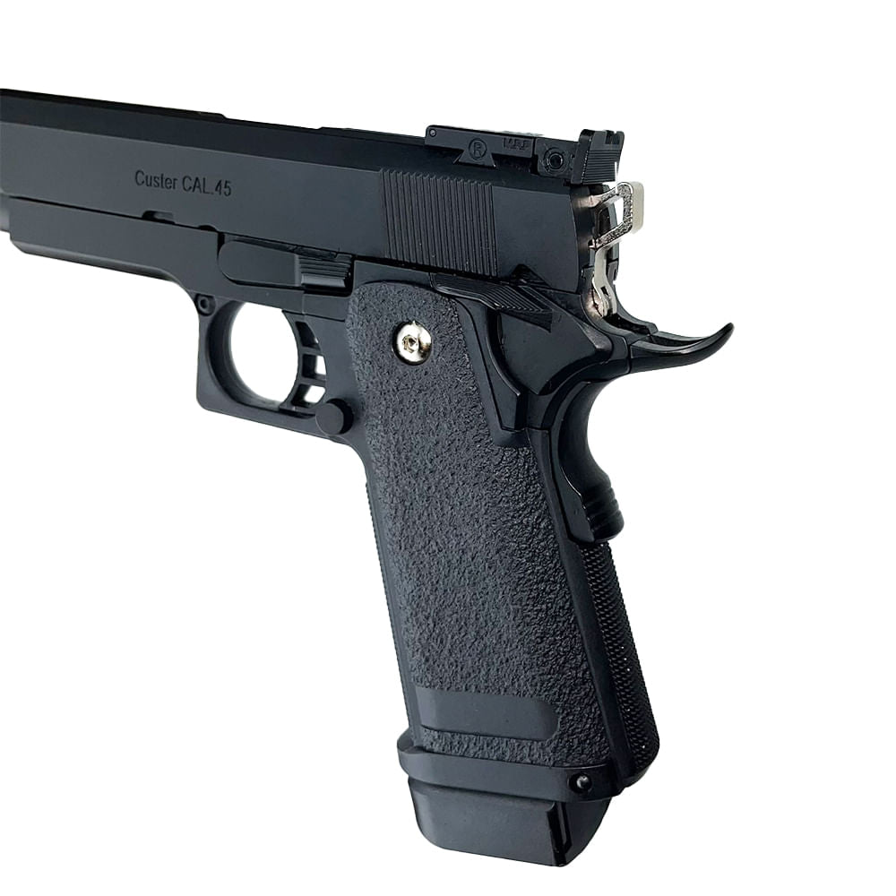Pistola de Airsoft TAG GBB 1911 Custer com hop up ajustável calibre 6mm
