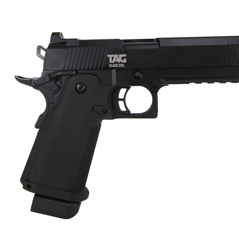 Pistola de airsoft Black Evil 6mm Green Gás com Blowback TAG