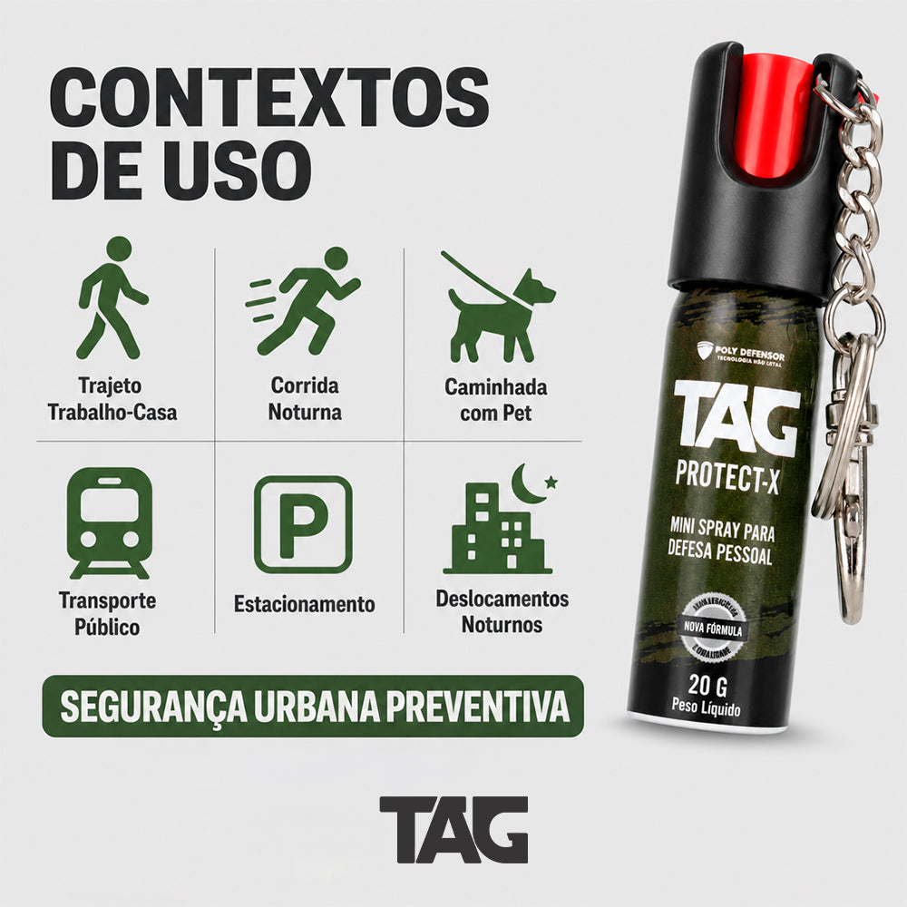 Mini Spray de Defesa Pessoal TAG Protect-X 20g