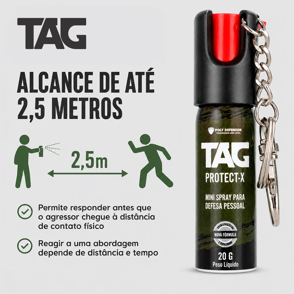 Mini Spray de Defesa Pessoal TAG Protect-X 20g