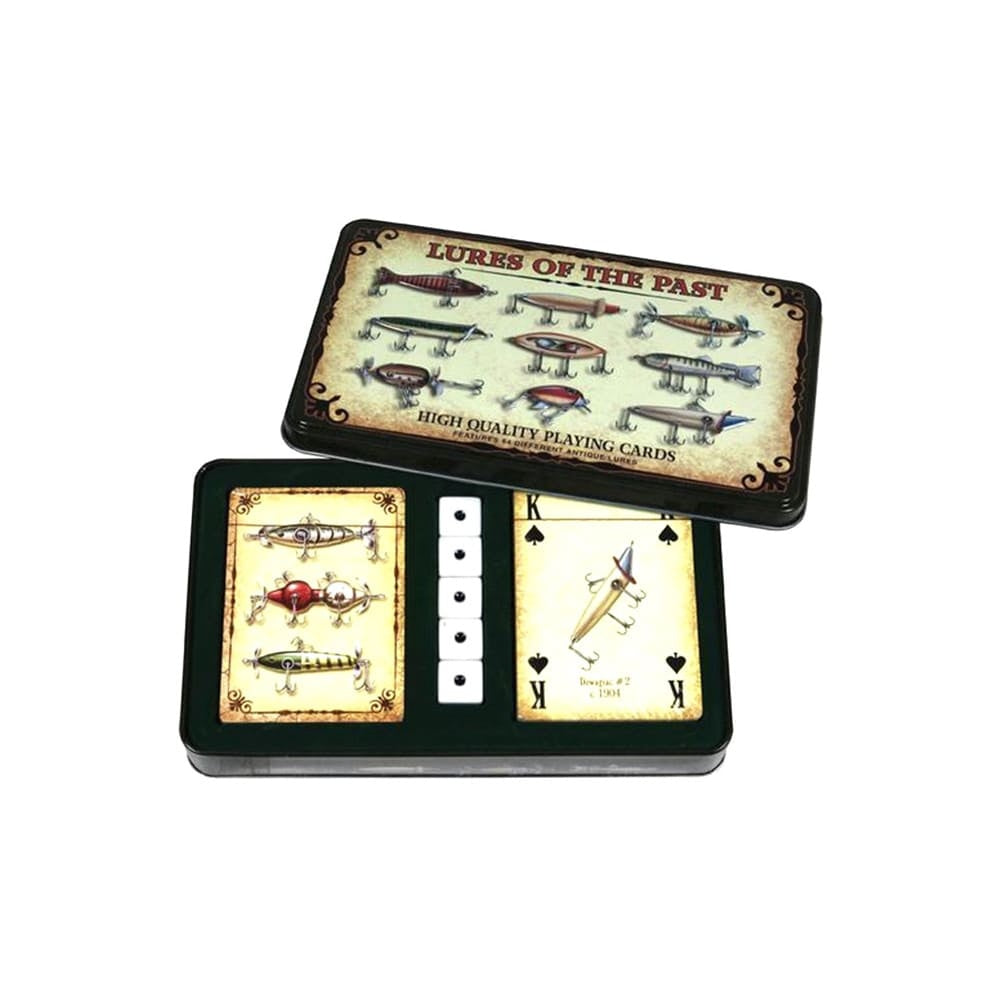 Baralho NTK para colecionadores com temática de pesca com caixa de metal para perfeito armazenamento