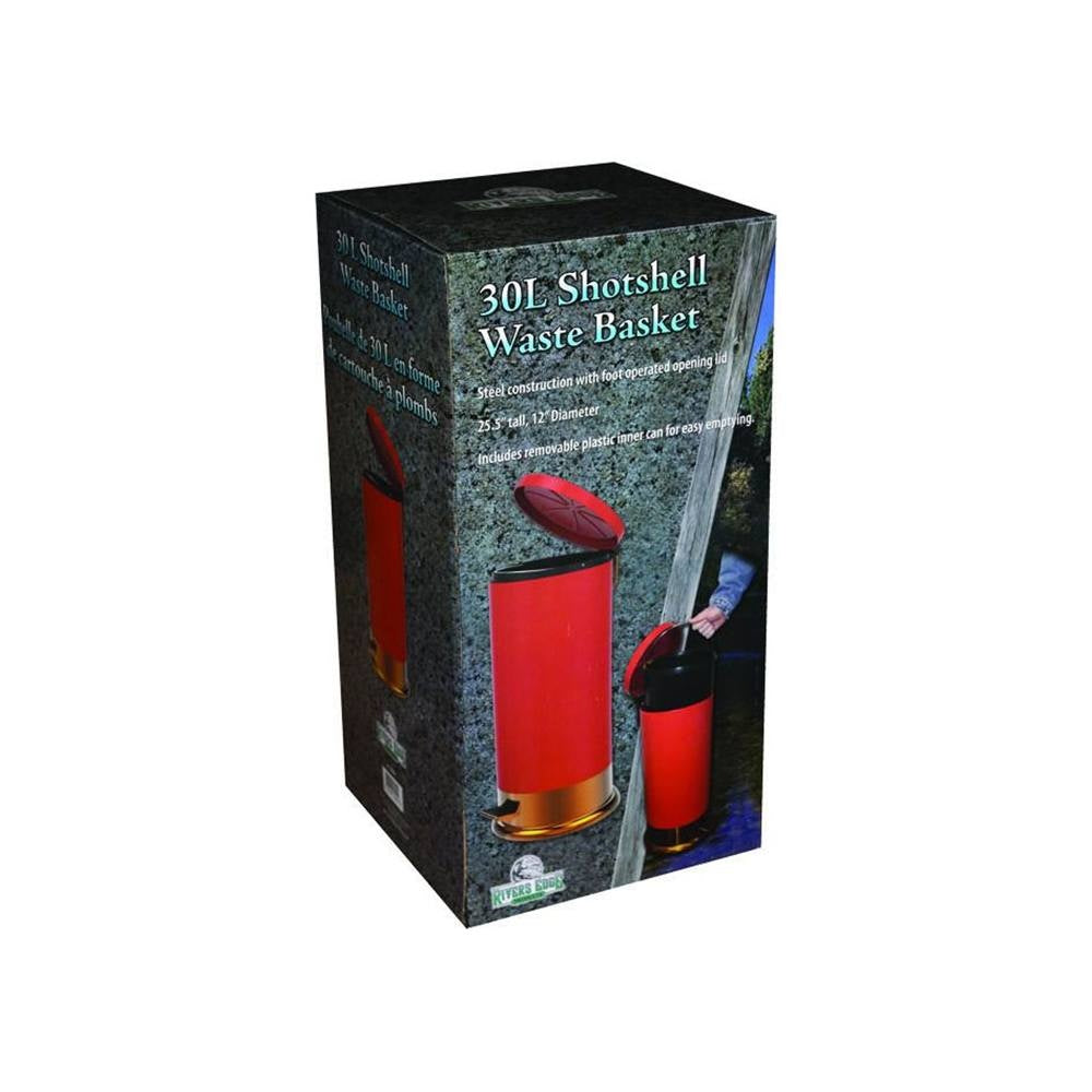 Lixeira NTK em formato de munição com capacidade para 30 litros de metal e pedaleira emborrachada