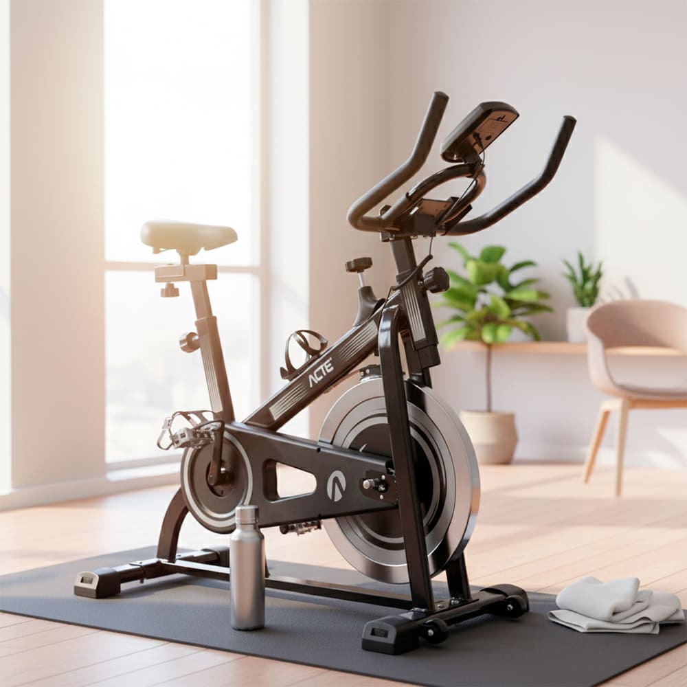 Bicicleta de Spinning BSP10 Silenciosa com Roda de Inércia 10kg e Display Digital