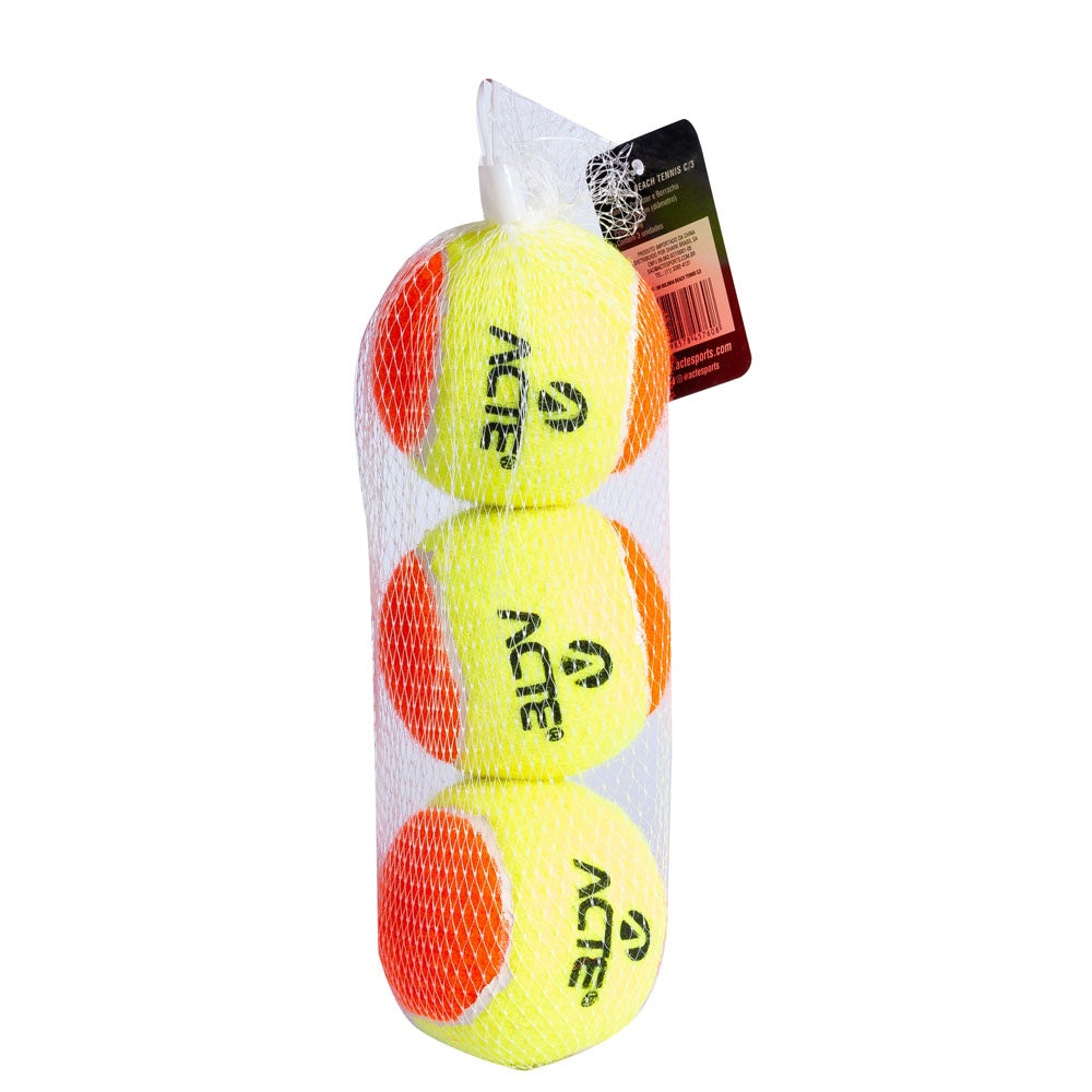 Kit Com 3 Bolas Para Beach Tennis Stage 2 ITF Acte Sports