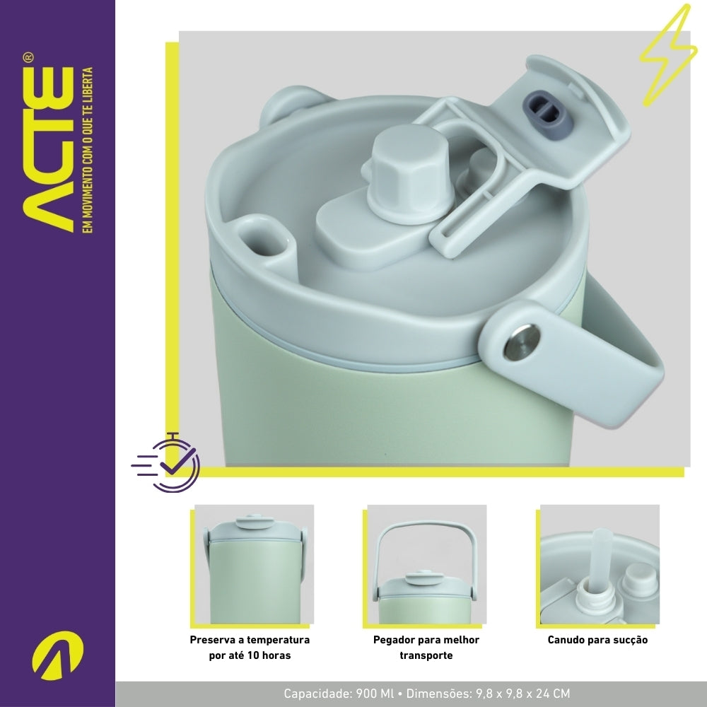 Garrafa Térmica 900ml Hydra C51 Acte Sports - Verde