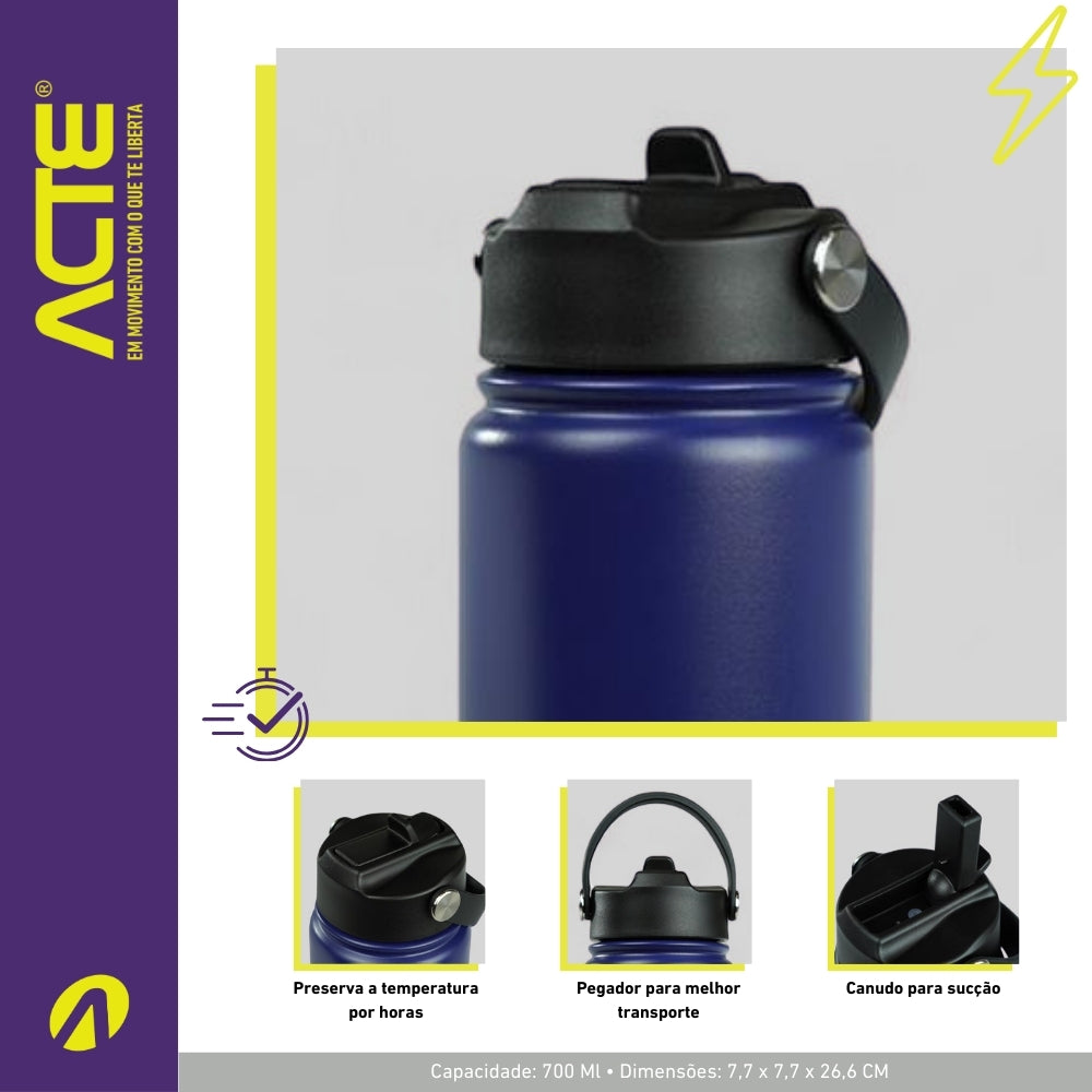 Garrafa Térmica Training 700ml C52-AZ ACTE - Azul