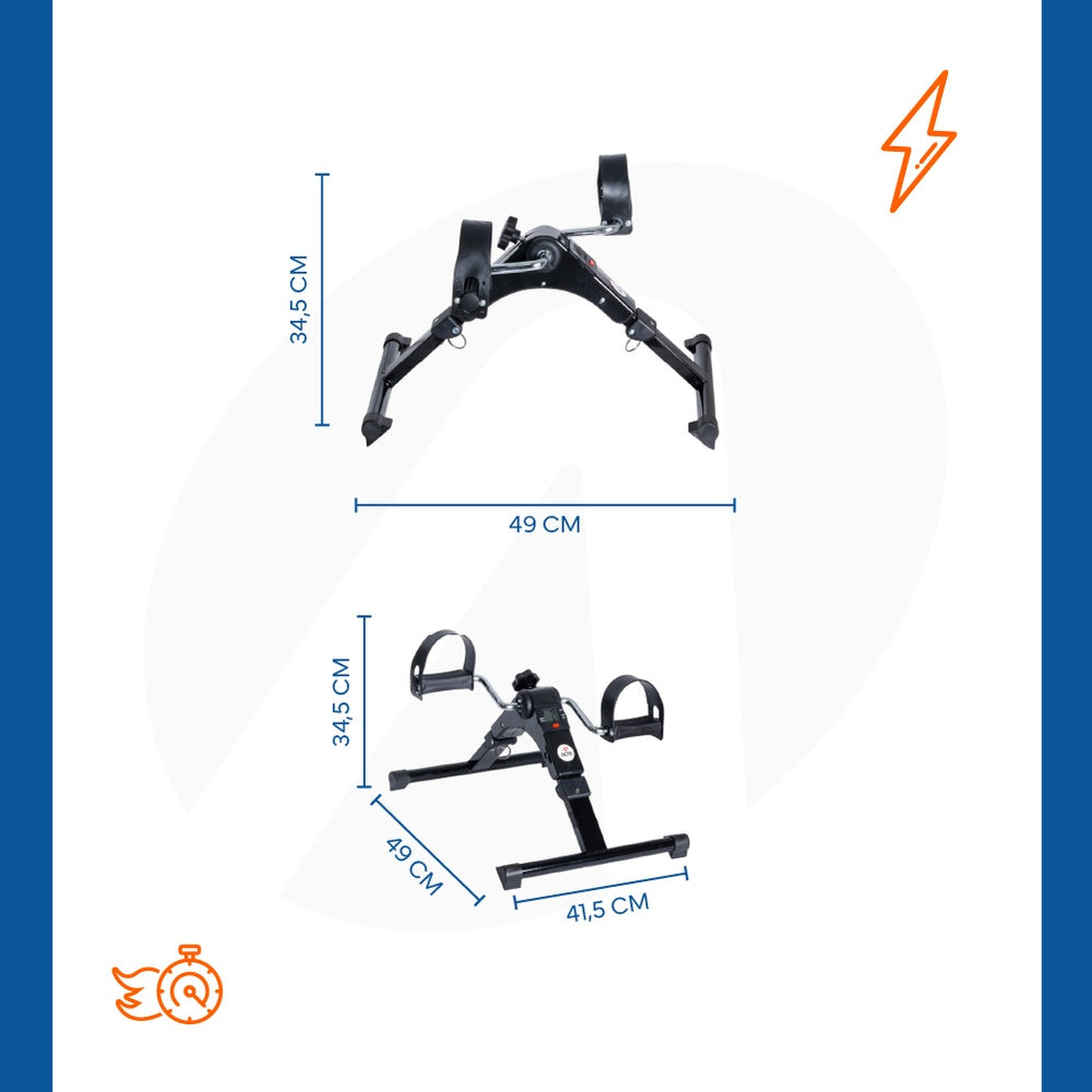 Mini Bicicleta Preta Compact E14 Acte Sports com Monitor LCD