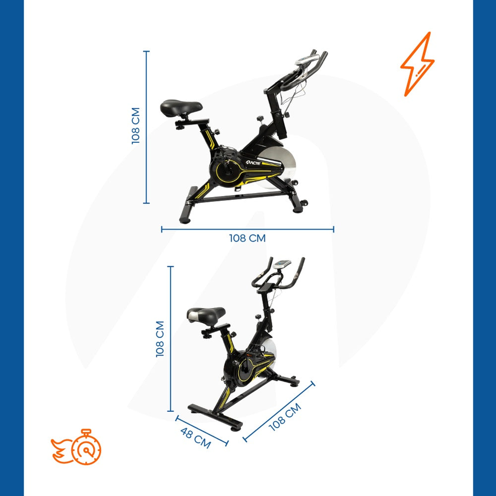 Bicicleta Spinning Amarela E16 Acte Sports