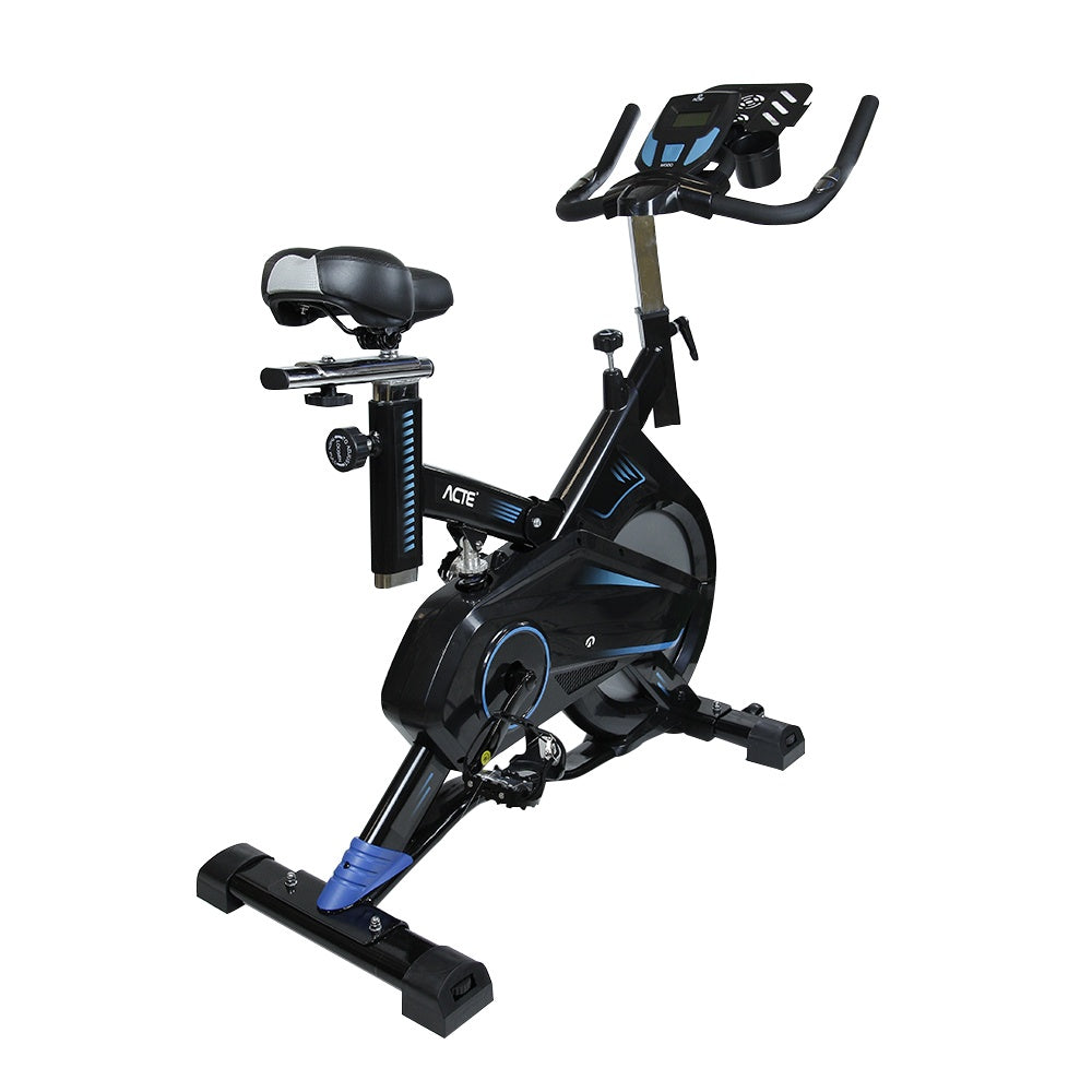 Bicicleta Spinning Pro com Freio Mecânico Azul E17 Acte Sports